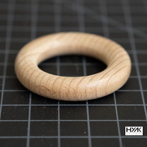 10 of The Safest Natural Smooth Finished Beech Wood Round Rings for Craft, DIY Baby / Teether, Pendant, Connectors & Jewelry Making 55mm image 4