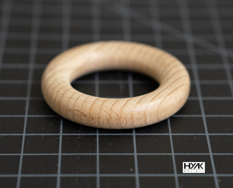 10 of The Safest Natural Smooth Finished Beech Wood Round Rings for Craft, DIY Baby / Teether, Pendant, Connectors & Jewelry Making 55mm image 4