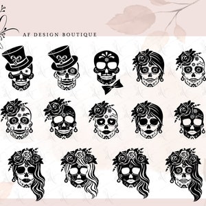 Sugar Skull SVG Cut Files: Dia de los Muertos Clip Art (Digital Download)
