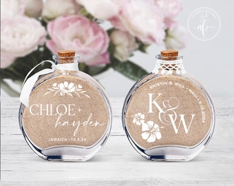 Personalized Sand Jar, customized wedding souvenirs, beach wedding personalized, boho wedding ceremony, custom memory keepsake