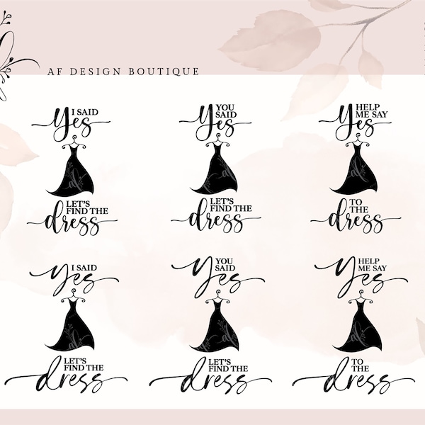 Say Yes to The Dress SVG files