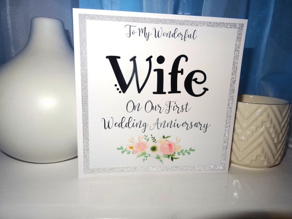To My Wonderful Wife On Our First Wedding Anniversary Etsy
