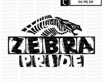Zebra Pride SVG DXF PNG -  School Mascot Shirt Design
