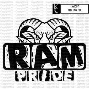 Ram Pride SVG DXF PNG - Ram Mascot Shirt Design