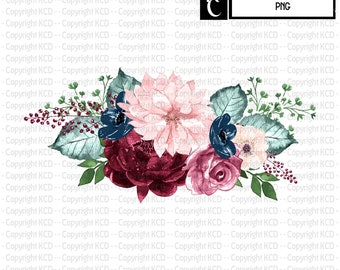 Floral PNG Sublimation - Waterslide Transparent background
