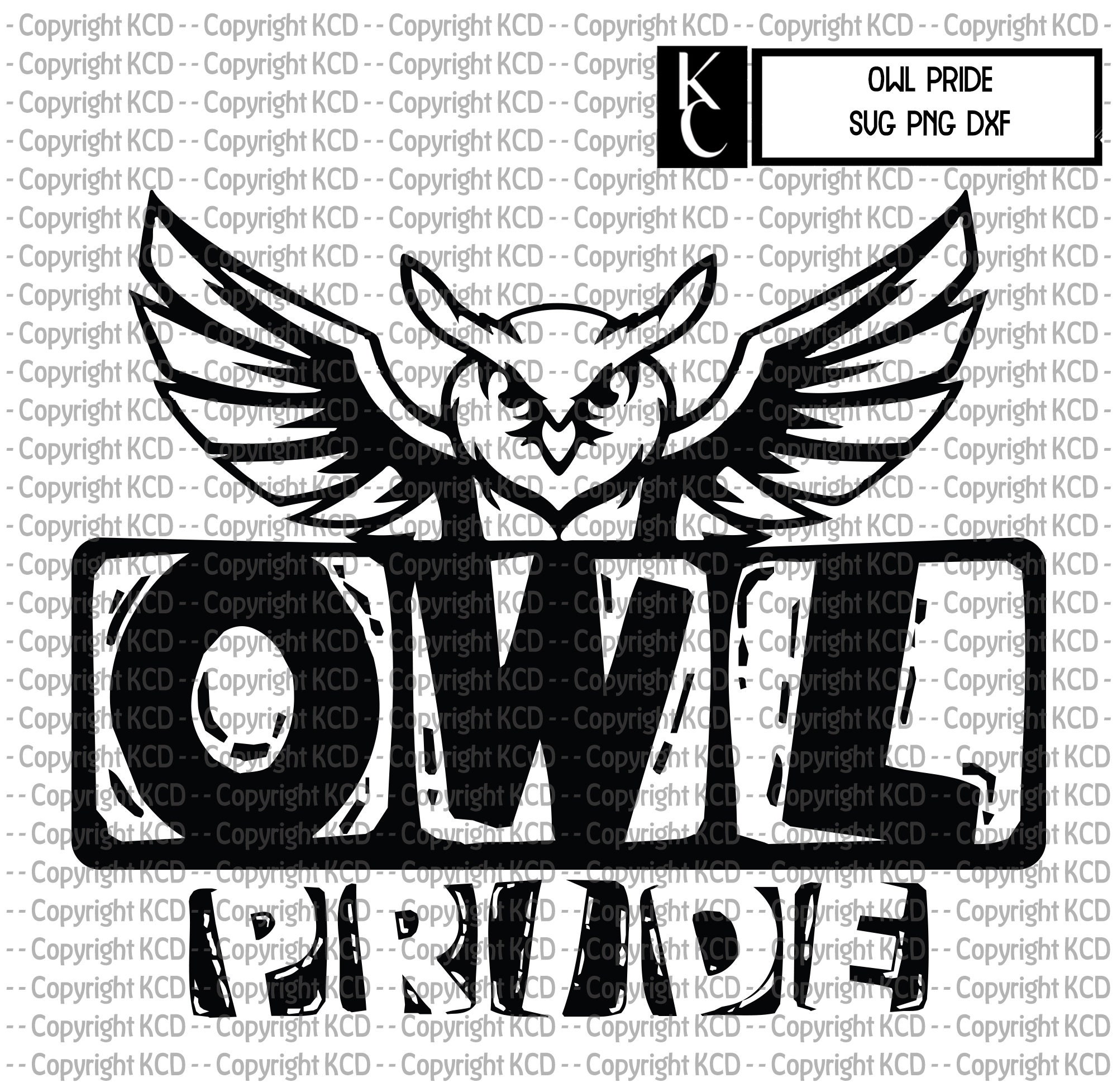 Owl Pride - Owl Mascot Tee Design - SVG DXF PNG - School Spirit Design