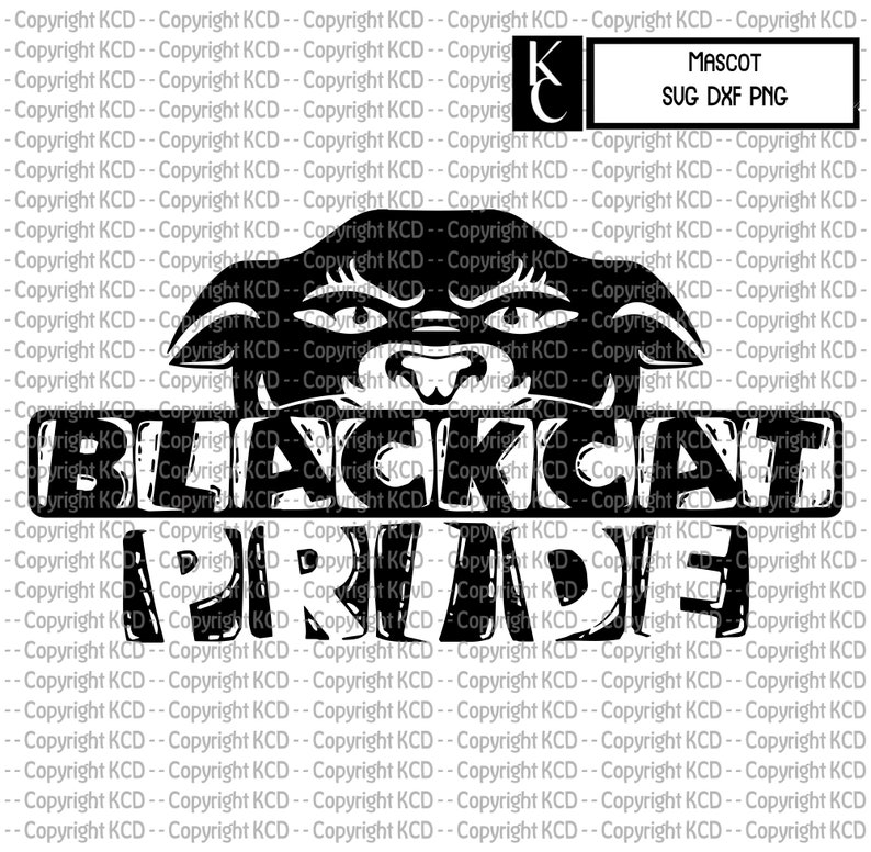 Blackcat Pride SVG DXF PNG Mascot Tee Design | Etsy