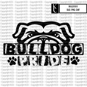 Bulldog Mascot - Bulldog Pride - SVG DXF PNG - T shirt design - School Spirit - Mascot Tee