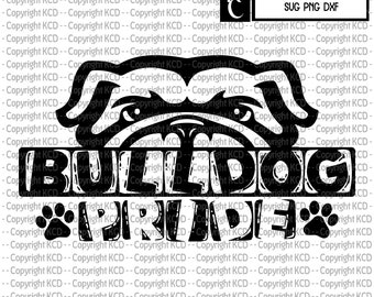 Bulldog Mascotte - Bulldog Pride - SVG DXF PNG - T shirt ontwerp - School Spirit - MascotTe Tee