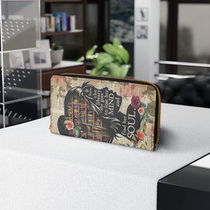 Cartera con cremallera para amantes de los libros