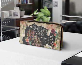 Cartera con cremallera para amantes de los libros