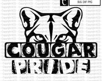Cougar Pride SVG DXF PNG - Mascot Shirt Design