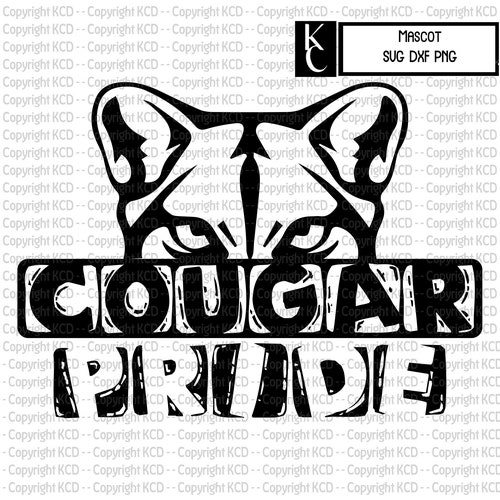 Cougar Pride SVG DXF PNG Mascot Shirt Design - Etsy