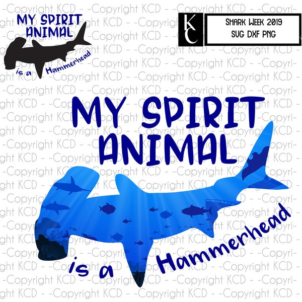 Shark Week SVG Sublimation Hammerhead Spirit Animal Shirt Design