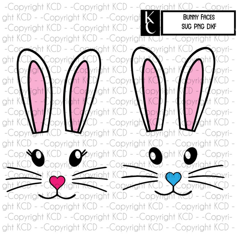 Bunny Faces SVG DXF Easter Basket Graphic Easter Shirt Graphic - Etsy