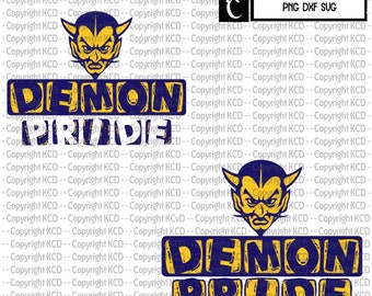 Demon Pride Gold Navy SVG DXF PNG