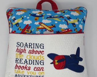 Reading Pocket Pillow Cover - Airplane Theme