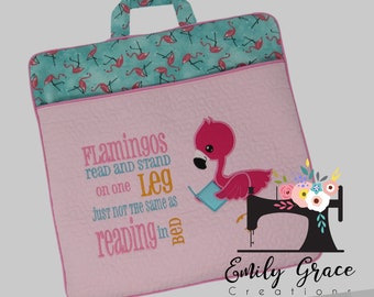 Reading Pocket Pillow  Cover - Flamingo Theme