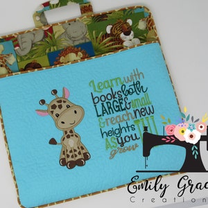 Reading Pocket Pillow  Cover - Giraffe Jungle Safari Theme