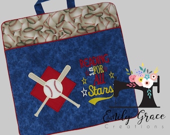Reading Pocket Pillow  Cover - Baseball Theme