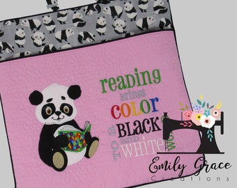 Reading Pocket Pillow  Cover -  Panda Theme