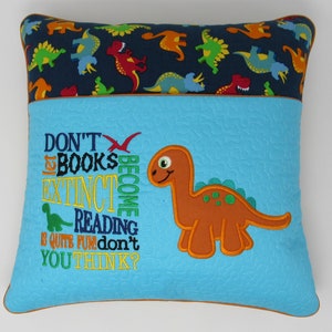 Reading Pocket Pillow  Cover - Extinct Dinosaur Theme