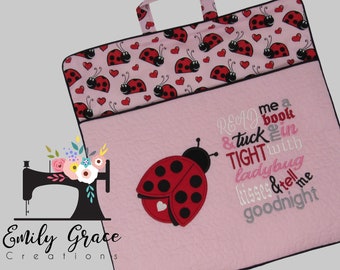 Reading Pocket Pillow  Cover - Ladybug Theme