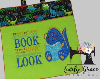 Reading Pocket Pillow Cover - Dinosaur Theme
