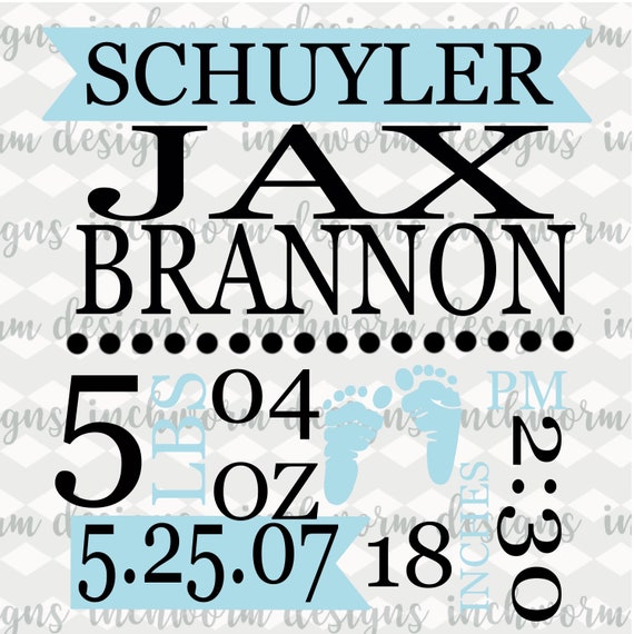 Download Baby Birth Announcement Svg Personalized Svg Custom Svg Etsy