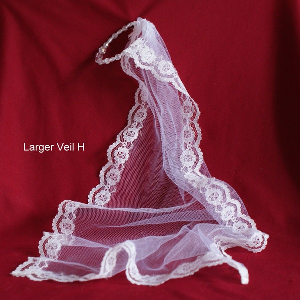 LARGER SIZE DOLL: Miniature Bridal Veils