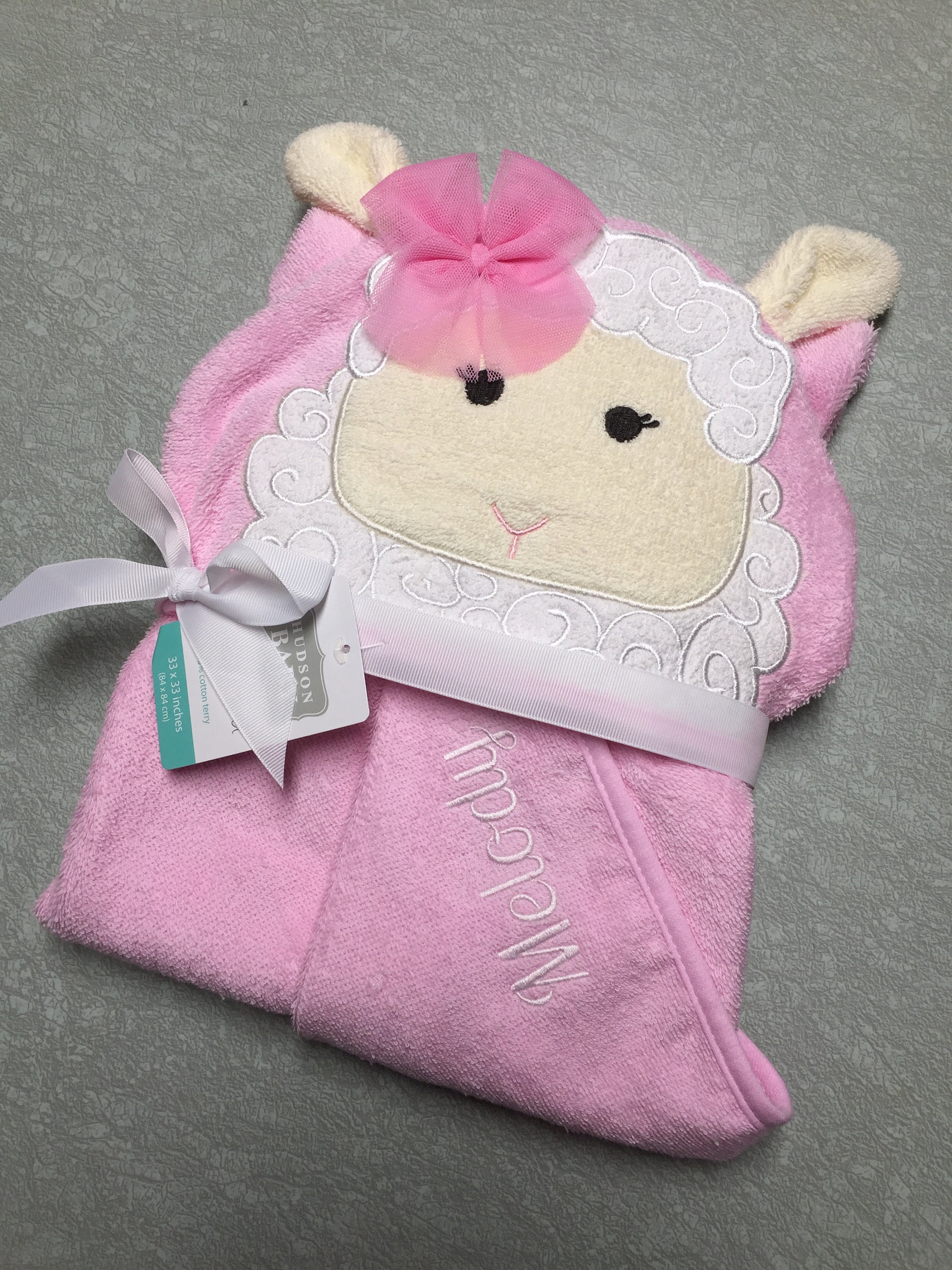 Personalized Baby Hooded Bath Towel Little Lamb Bath Towel Etsy