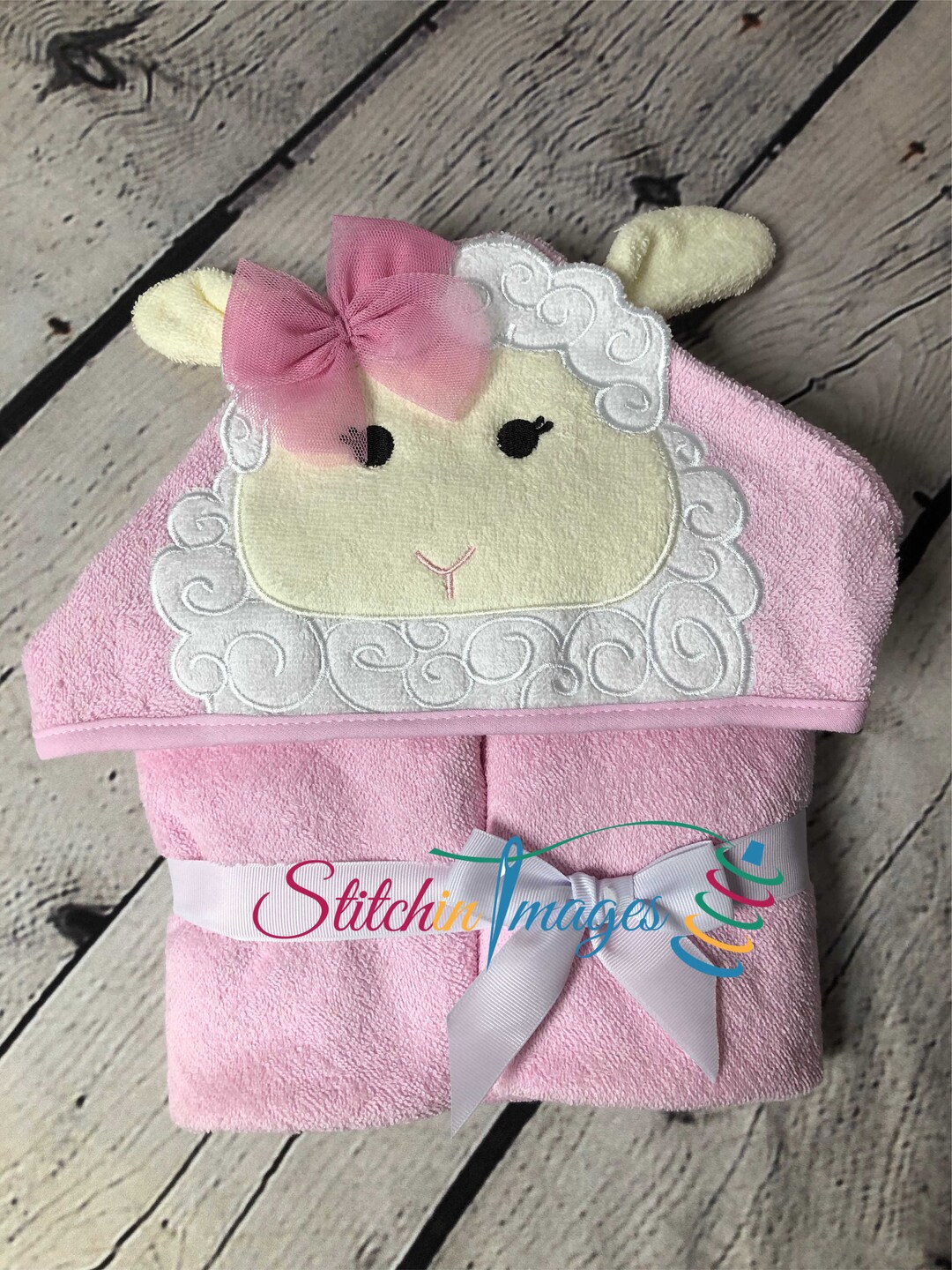 Personalized Baby Hooded Bath Towel Little Lamb Bath Towel Etsy