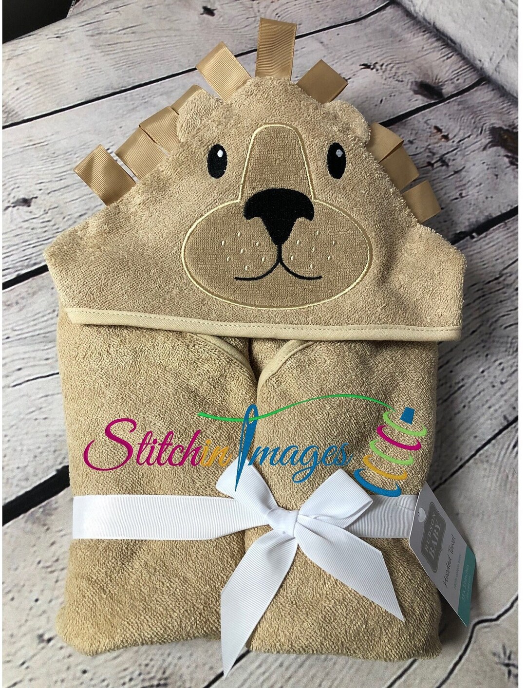 Personalized Baby Hooded Bath Towel Premade Lion Cotton Etsy