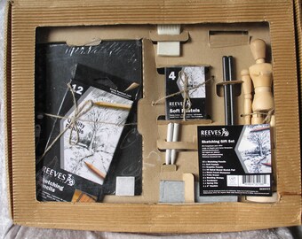 Reeves Sketching Gift Set -Pencils, Pastels, Sketch Pad,Sharpener,Manikin & More UK