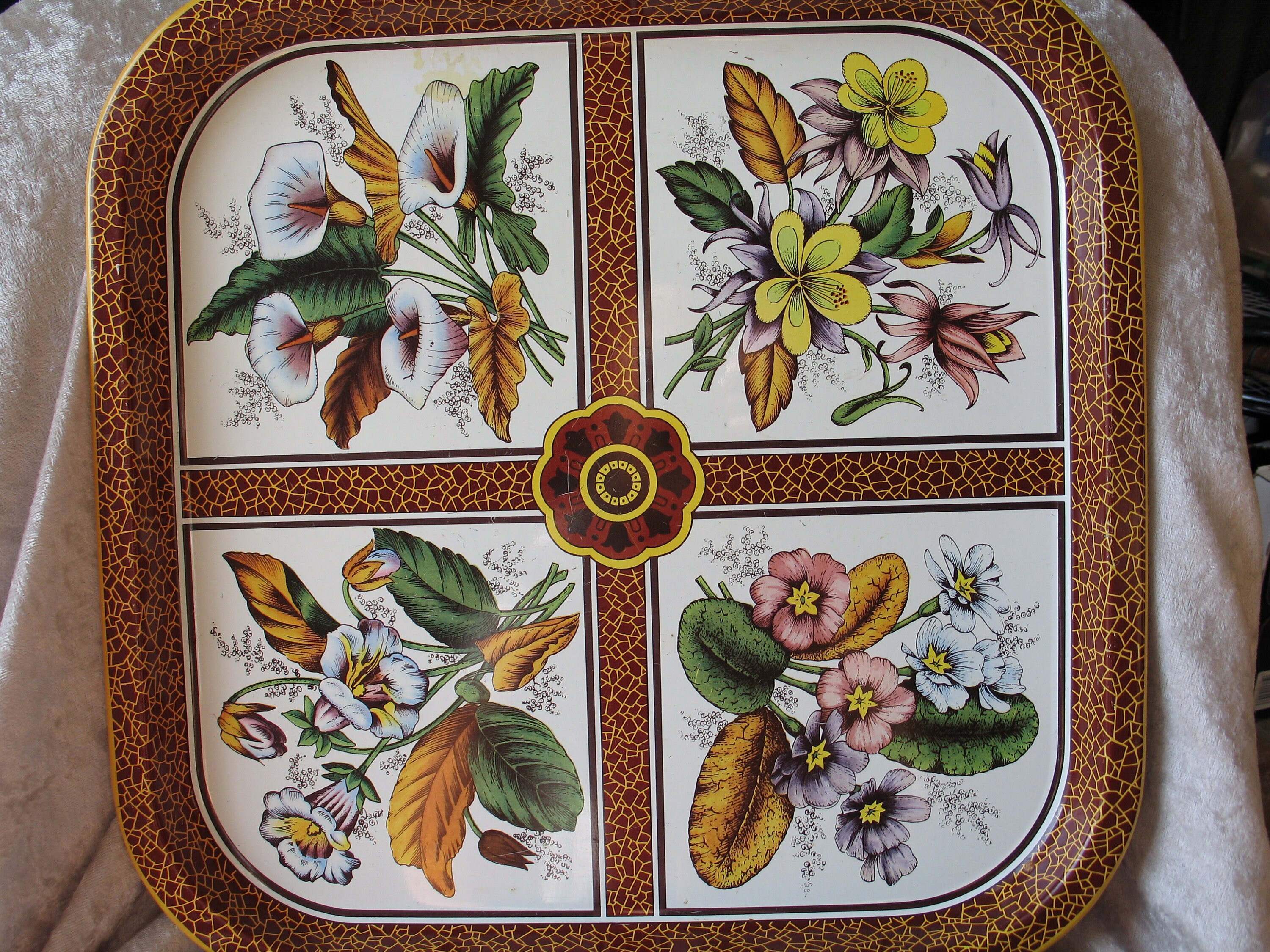 Vintage England Daher Decorated Ware Square Tin Metal Tray Etsy