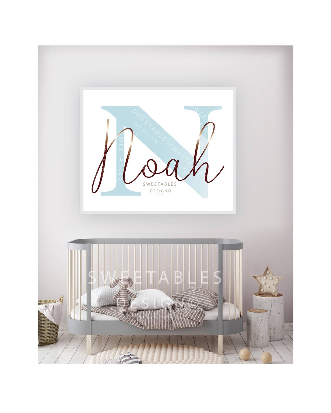 Noah Name Printable Bedroom Playroom Nursery Wall Art - Etsy