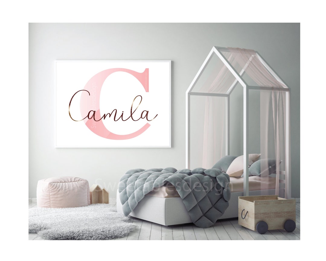 Name Printable for Nursery, Bedroom, Playroom, Camila, Pink Wall Art