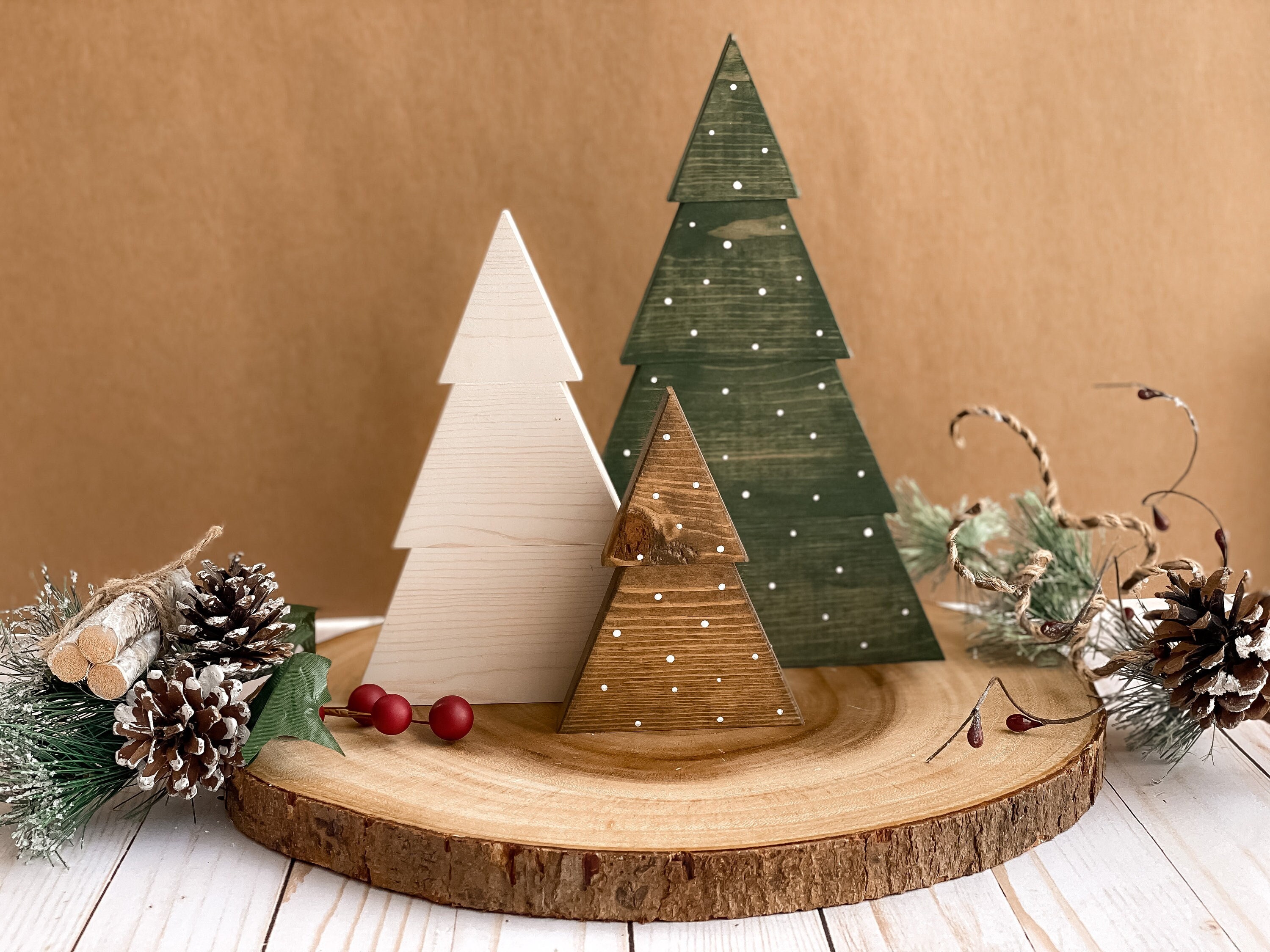 Wood Christmas Tree Farmhouse Christmas Neutral Christmas Decor