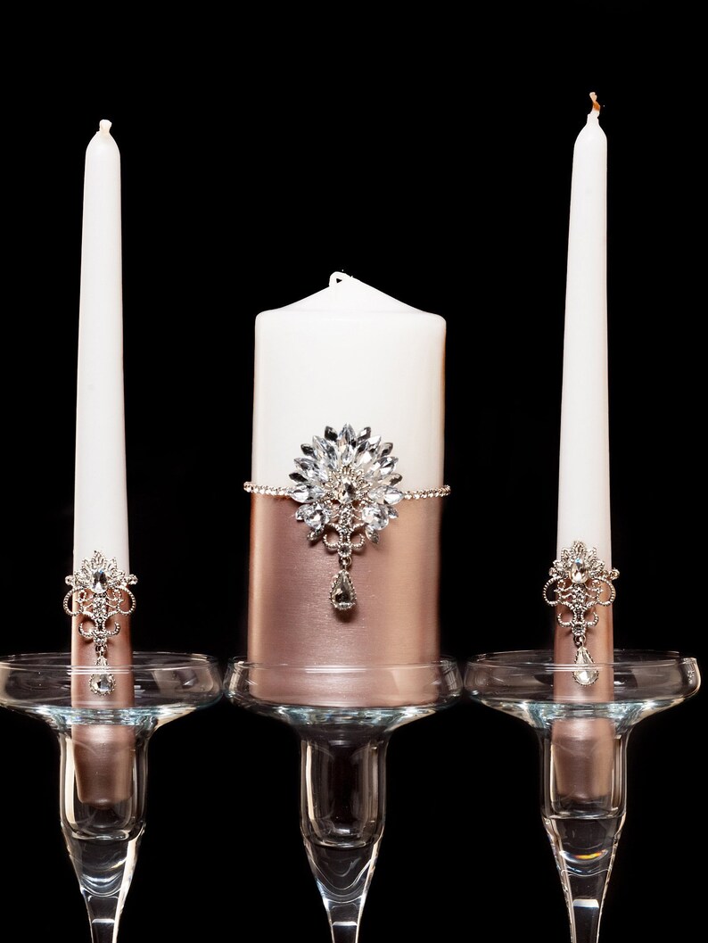 Durk Rose Gold Unity Candle Set Unity Candle Holders Wedding Etsy