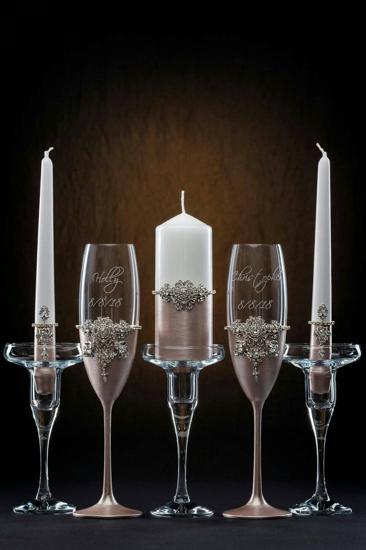 Unity Candle Holders Set of 3 Clear Glass Candle Holders for Etsy