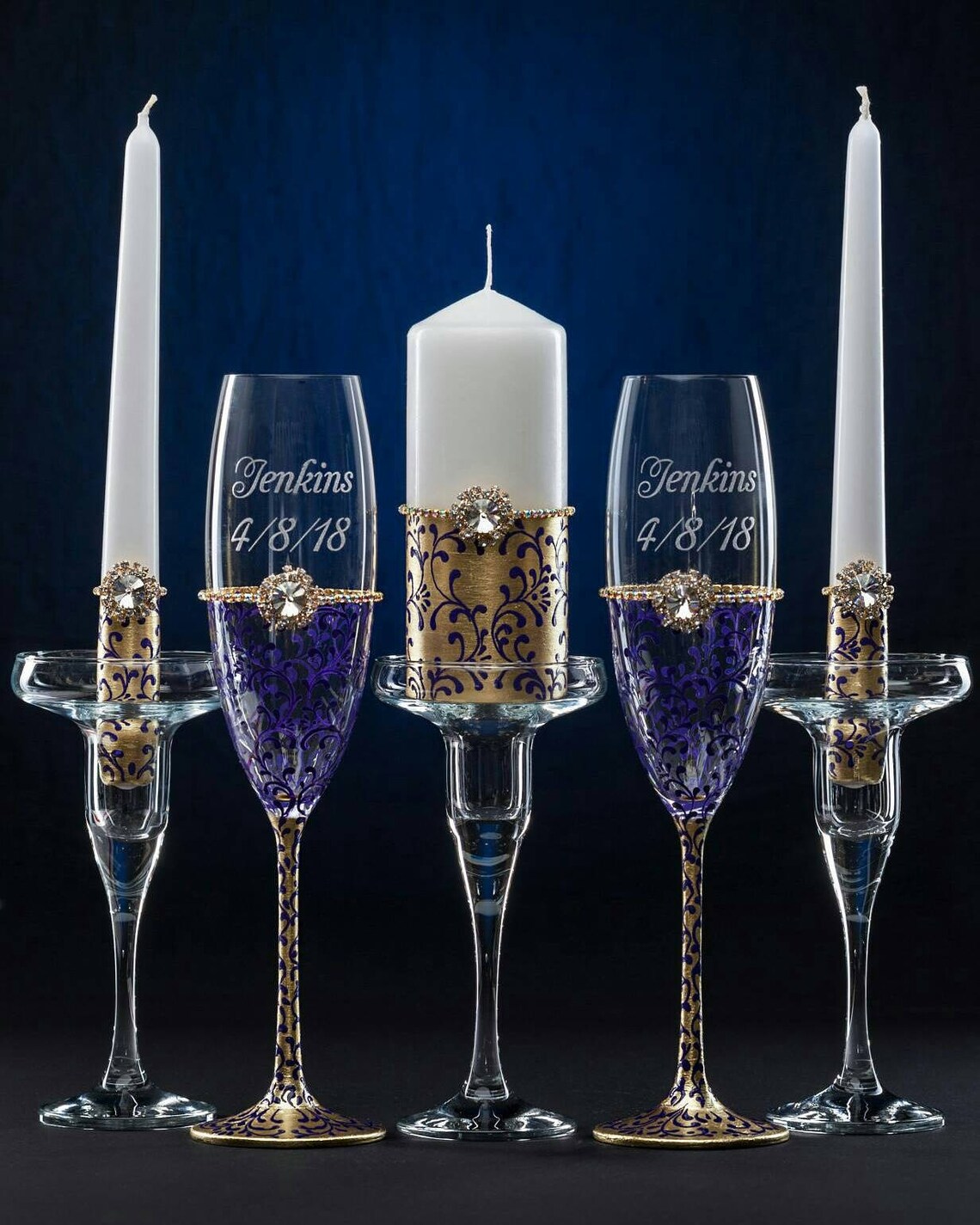 Unity Candle Holders Set of 3 Clear Glass Candle Holders for Etsy