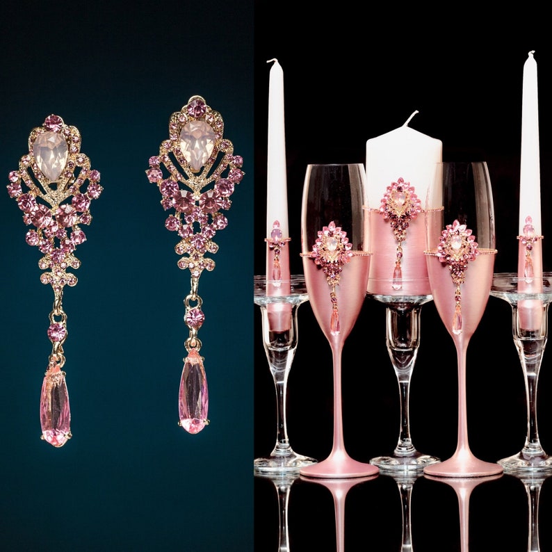 Blush Pink Unity Candle Set Wedding Candles Blush Pink Wedding Etsy