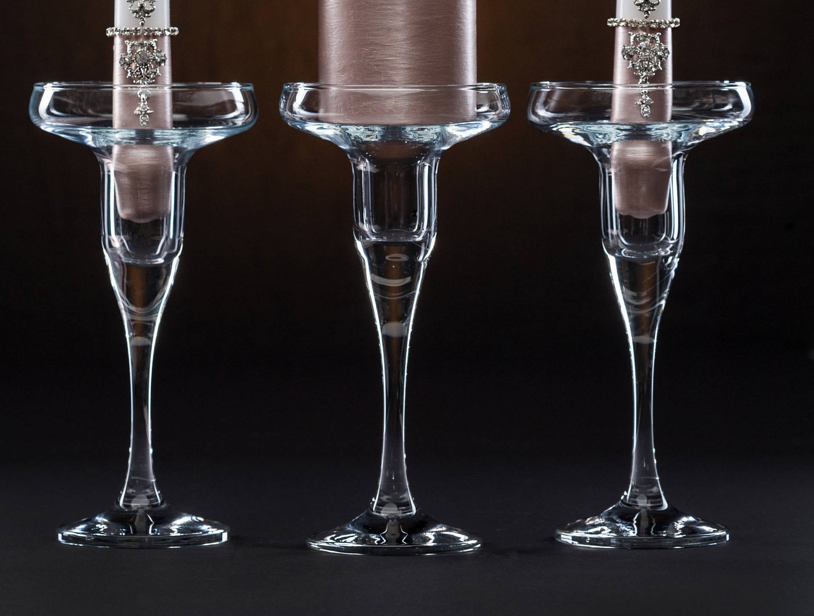 Unity Candle Holders Set of 3 Clear Glass Candle Holders for Etsy