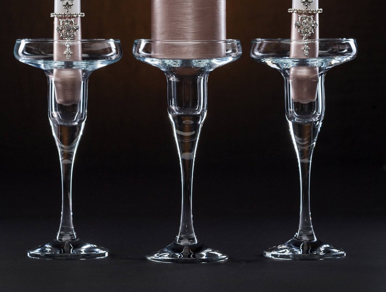 Unity Candle Holders Set of 3 Clear Glass Candle Holders for Etsy