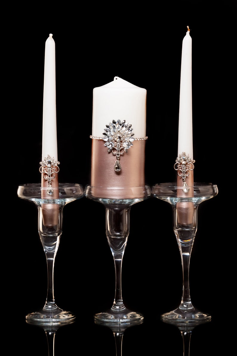 Durk Rose Gold Unity Candle Set Unity Candle Holders ...