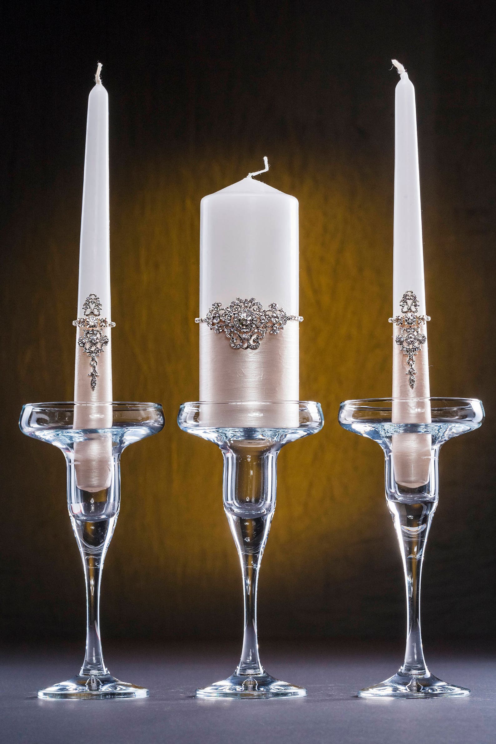 Unity Candle Holders Set of 3 Clear Glass Candle Holders for Etsy