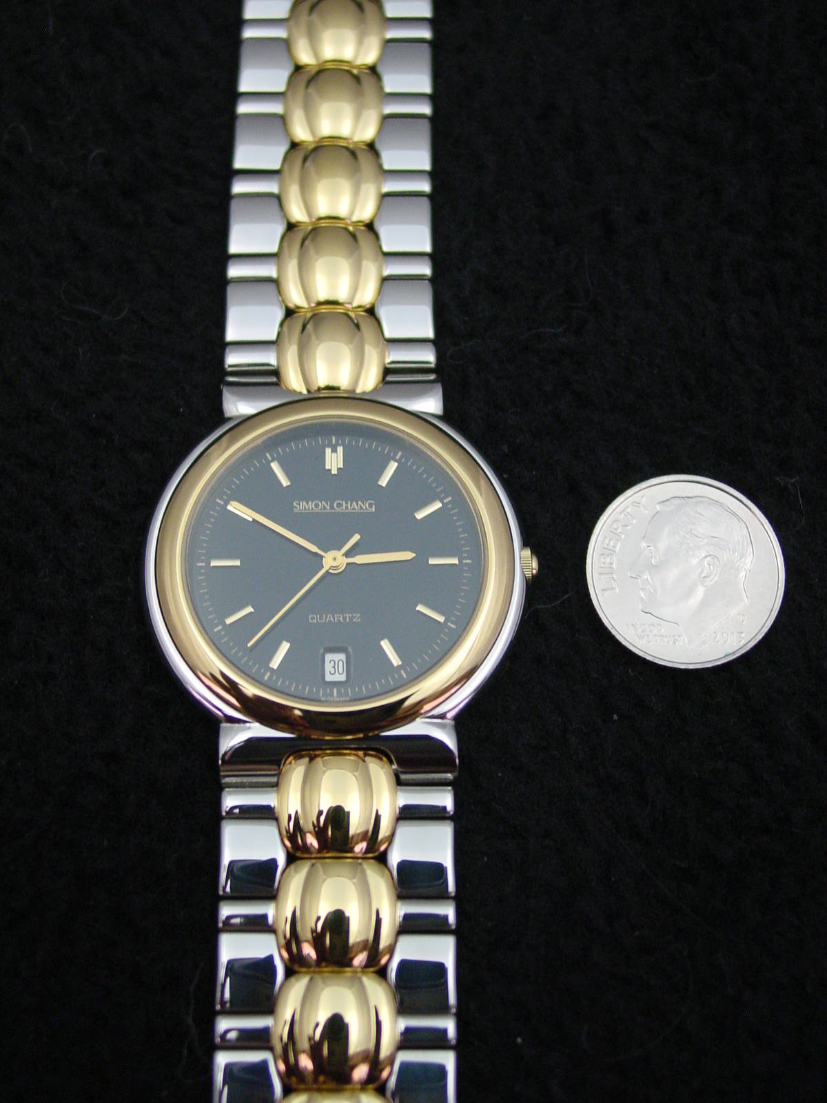 Nouveau mill sime Simon Chang Montre Homme En Acier Inoxydable Or