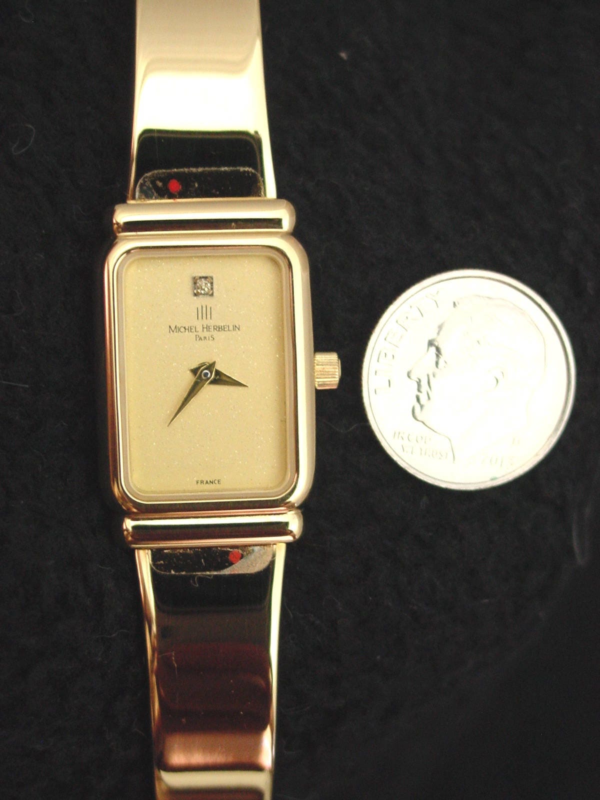 Nieuwe Vintage Michel Herbelin Dameshorloge Gold Faux Diamond | Etsy  Nederland