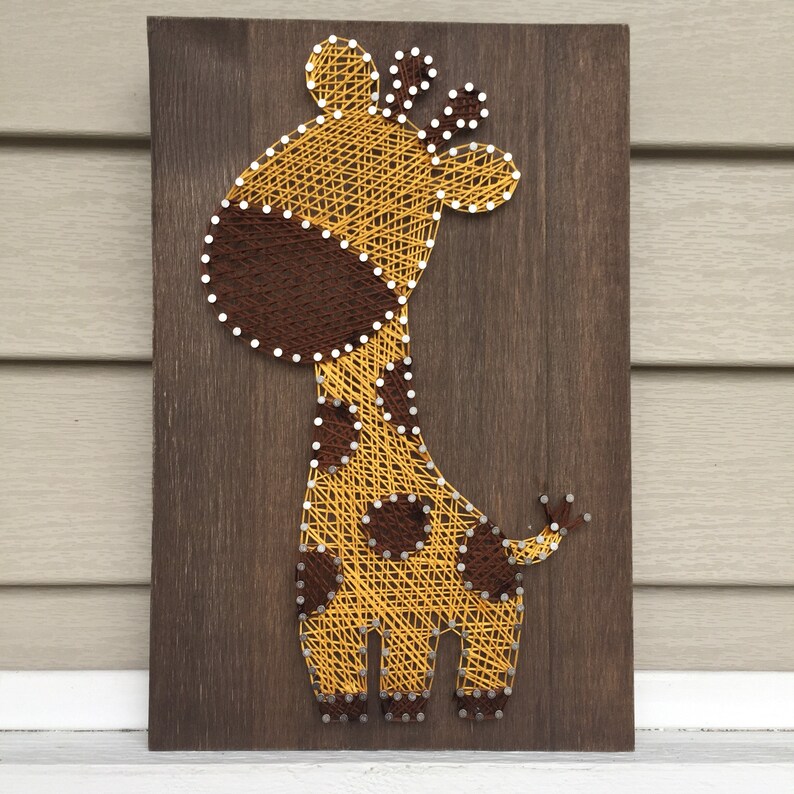 Giraffe String Art Nursery Decor Home Decor Baby Shower Etsy