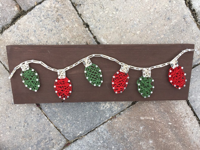 Christmas Lights String Art Etsy